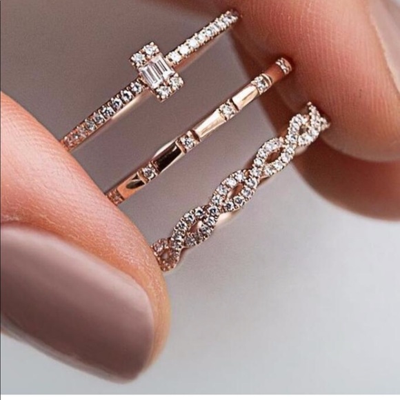 Jewelry - Rose Gold Plated Ring Set